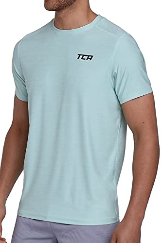 TCA Herren Galaxy Kurzarm Fitness Lauf Shirt - Hellblau, M von TCA