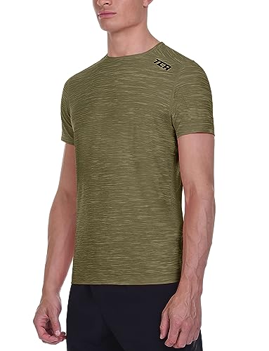 TCA Herren Galaxy Kurzarm Fitness Lauf Shirt - Grün, L von TCA