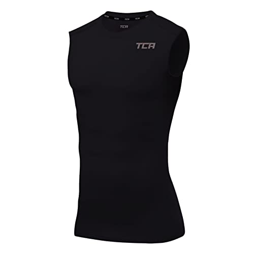 TCA Herren HyperFusion Kompressions-Baselayer Weste Unterhemd - Schwarz, XXL von TCA