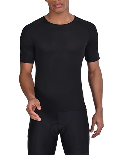 TCA Herren Kurzarm Fahrrad Baselayer Shirt - Herren Sommer Fahrrad Mesh Top - Atmungsaktives Baselayer Fahrradshirt für Trikot Jacke - Winddicht Schnelltrocknend Sportliche Passform - Schwarz, S TCA Herren Kurzarm Fahrrad Baselayer Shirt - Herren Sommer Fahrrad Mesh Top - Atmungsaktives Baselayer Fahrradshirt für Trikot Jacke - Winddicht Schnelltrocknend Sportliche Passform - Schwarz, S von TCA