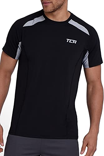 TCA Herren Kurzarm Quickdry Performance Sport und Gym Oberteil - Schwarz, S von TCA