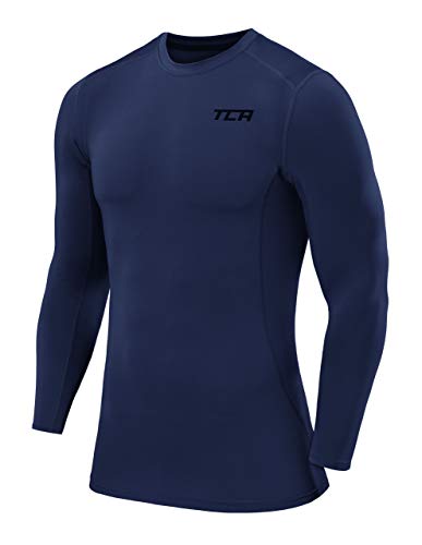 TCA Herren Langarm Kompressionsshirt mit Thermo Funktion - Blau, XXL von TCA