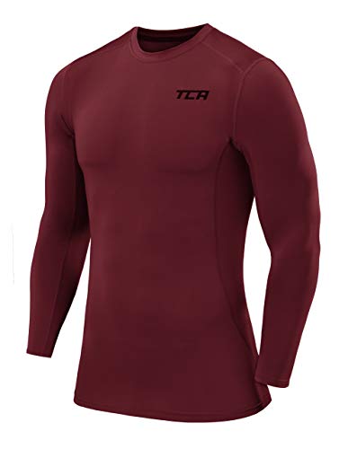 TCA Herren Langarm Kompressionsshirt mit Thermo Funktion - Cabernet, L von TCA