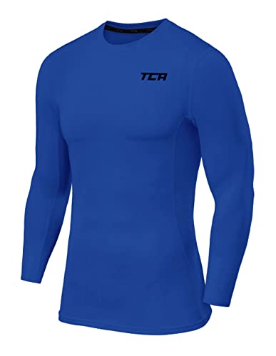 TCA Herren Langarm Kompressionsshirt mit Thermo Funktion - Leuchtend Blau, XXL von TCA