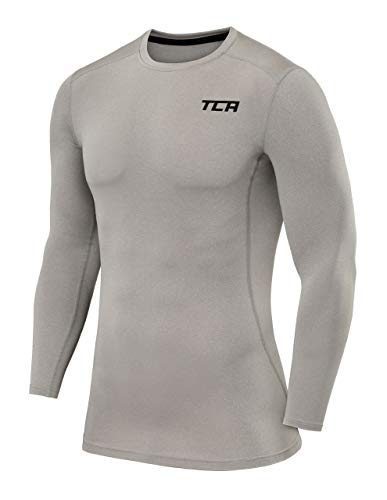 TCA Herren Langarm Kompressionsshirt mit Thermo Funktion - Grau, XXL von TCA