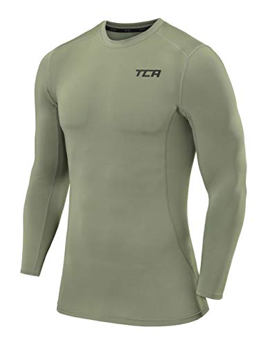 TCA Herren Langarm Kompressionsshirt mit Thermo Funktion - Hellgrün, S von TCA