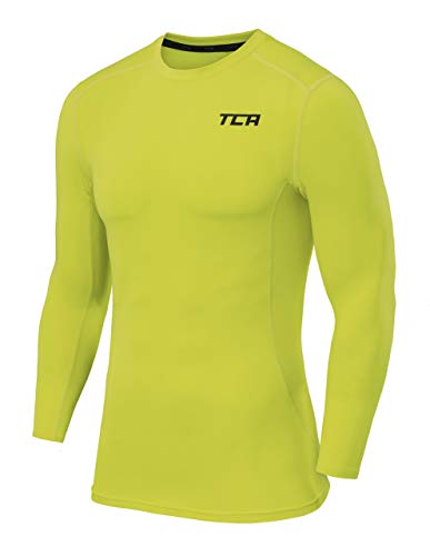 TCA Herren Langarm Kompressionsshirt mit Thermo Funktion - Licht Grün, M von TCA