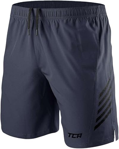 TCA Herren Laser Leichtgewichtige Laufshorts mit Taschen - Dunkelgrau, XL von TCA