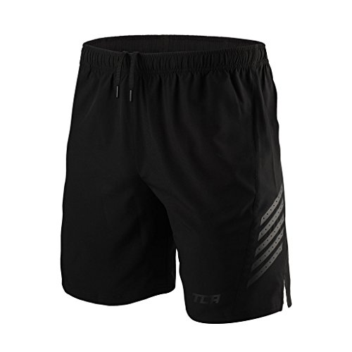 TCA Herren Laser Leichtgewichtige Laufshorts mit Taschen - Schwarz, L von TCA