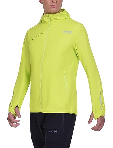 TCA Herren Lauf-Softshelljacke. Reflektierende atmungsaktive Packable-Jacke mit Reißverschlusstaschen - Licht Grün, M von TCA