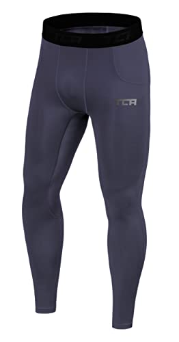 TCA Herren Leggings, Kompressionshose, Sporthose, Lang - Dunkelgrau, XL von TCA