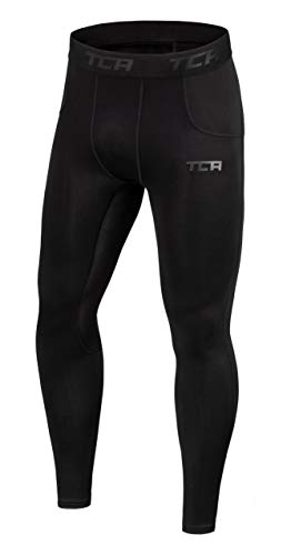 TCA Herren Leggings, Kompressionshose, Sporthose, Lang - Schwarz, L von TCA