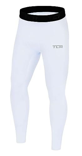 TCA Herren Leggings, Kompressionshose, Sporthose, Lang - Weiss, M von TCA