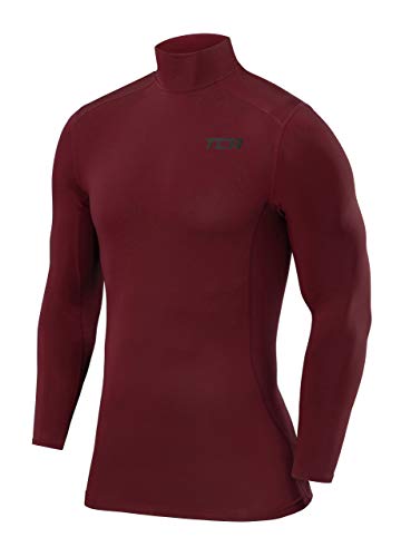 TCA Herren Pro Performance Kompression Langarm Thermo Oberteil mit Stehkragen - Cabernet, L von TCA