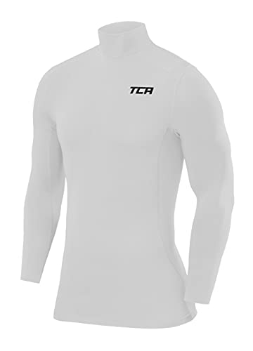 TCA Herren Pro Performance Kompression Langarm Thermo Oberteil mit Stehkragen - Weiss, M von TCA