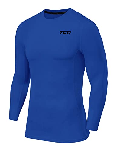 TCA Herren Langarm Kompressionsshirt mit Thermo Funktion - Leuchtend Blau, XL von TCA