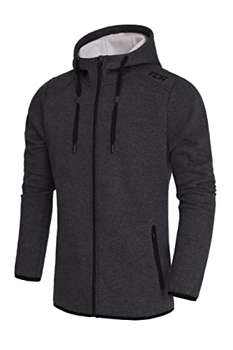 TCA Herren Revolution Hoodie - Sweatjacke mit Kapuze und Reißverschluss - Grau, L von TCA