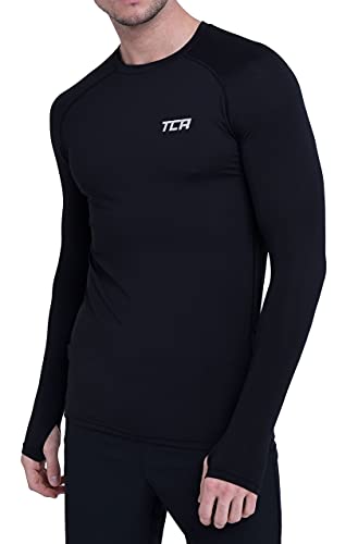 TCA Herren Stamina Langarmshirt- Leichtes Langarm Laufshirt - Schwarz (Alt), M von TCA