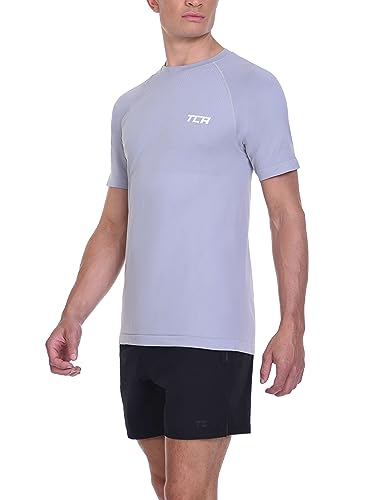 TCA Herren SuperKnit Funktions Laufshirt - Hellgrau, S von TCA