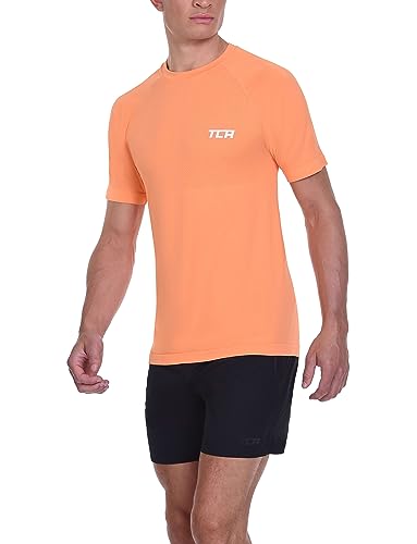 TCA Herren SuperKnit Funktions Laufshirt - Orange, L von TCA