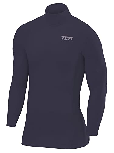 TCA Herren SuperThermal Baselayer Langarmshirt, Kompressionshirt mit Stehkragen - Dunkelgrau, M von TCA