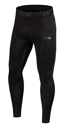 TCA Herren Leggings, Kompressionshose, Sporthose, Lang - Schwarz, XL von TCA