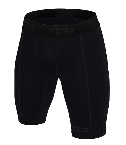 TCA Herren SuperThermal Kompressions Unterwäsche Shorts - Schwarz (1x Tasche), L von TCA