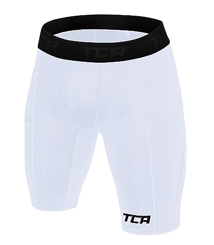 TCA Herren SuperThermal Kompressions-Base-Layer-Thermo-Unterhose - Weiss (1x Tasche), L von TCA