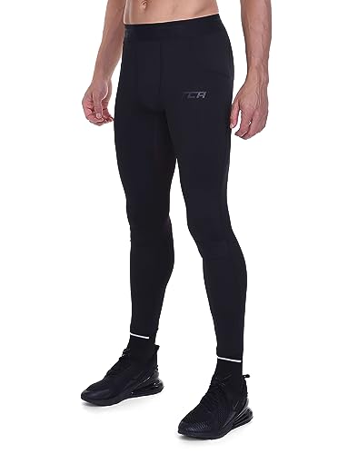 TCA Herren SuperThermal Kompressions-Rüstungs-Base-Layer-Thermo-Unterziehhose Mit Schienentaschen - Schwarz, L von TCA