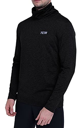 TCA Herren Warm-Up Trichterhals Thermo Laufshirt - Schwarz, L von TCA