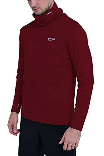 TCA Herren Warm-Up Trichterhals Thermo Laufshirt - Cabernet, L von TCA