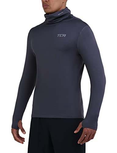 TCA Herren Warm-Up Trichterhals Thermo Laufshirt - Dunkelgrau, L von TCA