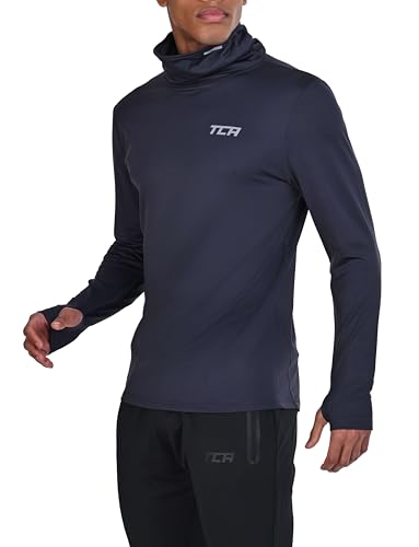 TCA Herren Warm-Up Trichterhals Thermo Laufshirt - Dunkelgrau, XL von TCA