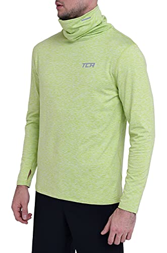 TCA Herren Warm-Up Trichterhals Thermo Laufshirt - Licht Grün, L von TCA