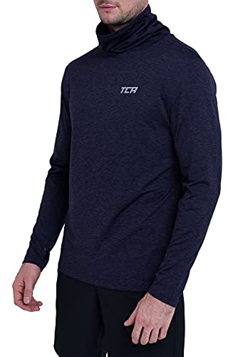 TCA Herren Warm-Up Trichterhals Thermo Laufshirt - Dunkelblau, XXL von TCA