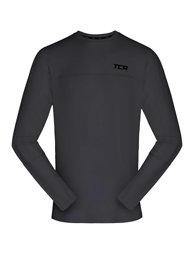 TCA Jungen Element Langarm Rundhalsausschnitt Laufshirt - Grau, 10-12 Jahre von TCA