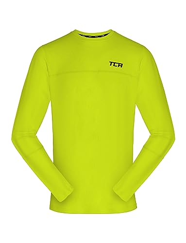 TCA Jungen Element Langarm Rundhalsausschnitt Laufshirt - Licht Grün, 8-10 Jahre von TCA