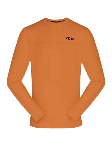 TCA Jungen Element Langarm Rundhalsausschnitt Laufshirt - Orange, 12-14 Jahre von TCA
