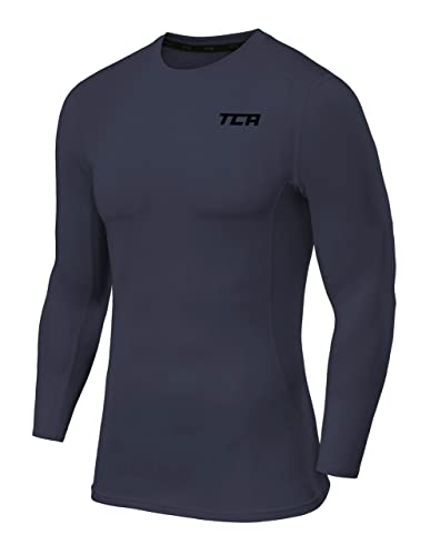 TCA Jungen Langarm Kompressionsshirt mit Thermo Funktion - Dunkelgrau, 10-12 Jahre von TCA