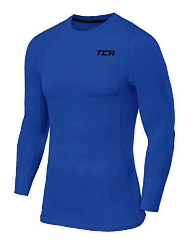 TCA Jungen Langarm Kompressionsshirt mit Thermo Funktion - Leuchtend Blau, 8-10 Jahre von TCA
