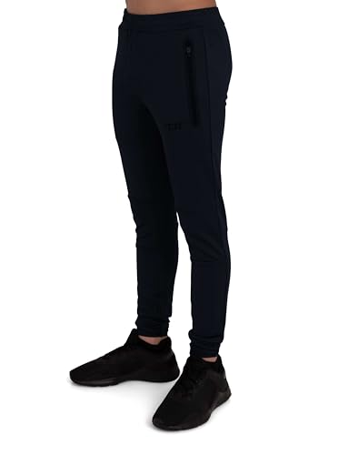 TCA Jungen Rapid Quickdry enganliegende Jogging Hosen mit Reißverschlusstaschen - Dunkelblau, 8-10 Jahre von TCA