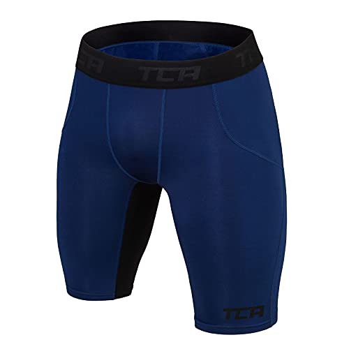 TCA Jungen SuperThermal Kompressions Unterwäsche Shorts - Blau/Schwarz, 10-12 Jahre von TCA