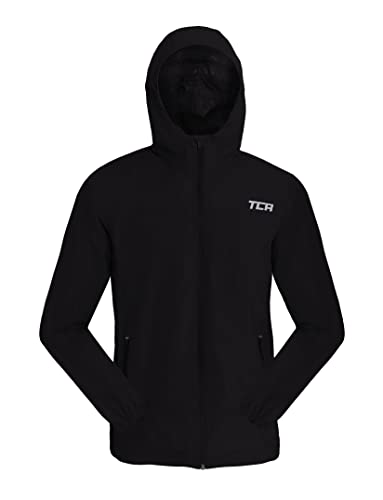 TCA Jungen leichte wasserdichte Regenjacke mit Reißverschlusstaschen - Schwarz, 8-10 Jahre von TCA