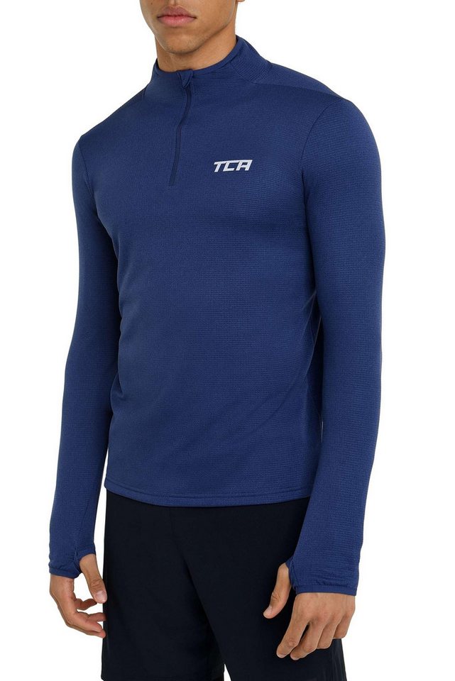 TCA Langarmshirt TCA Herren Cloud Fleece Sporttop - Dunkelblau (1-tlg) von TCA