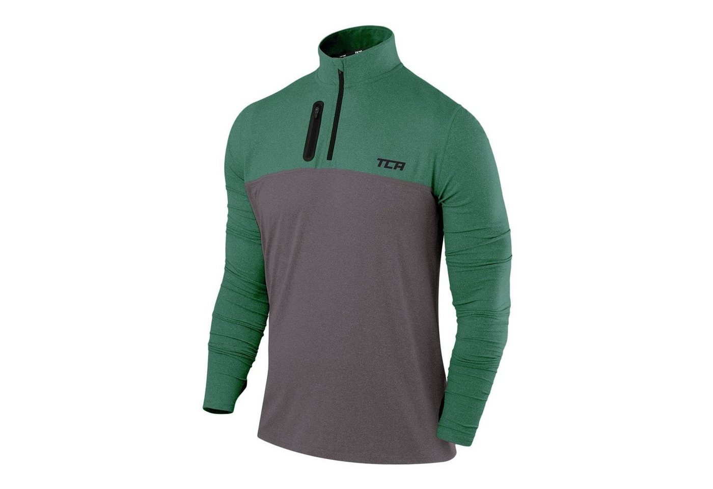 TCA Langarmshirt TCA Herren Fusion Pro Quickdry Langarm Laufshirt - Grün, S (1-tlg) von TCA