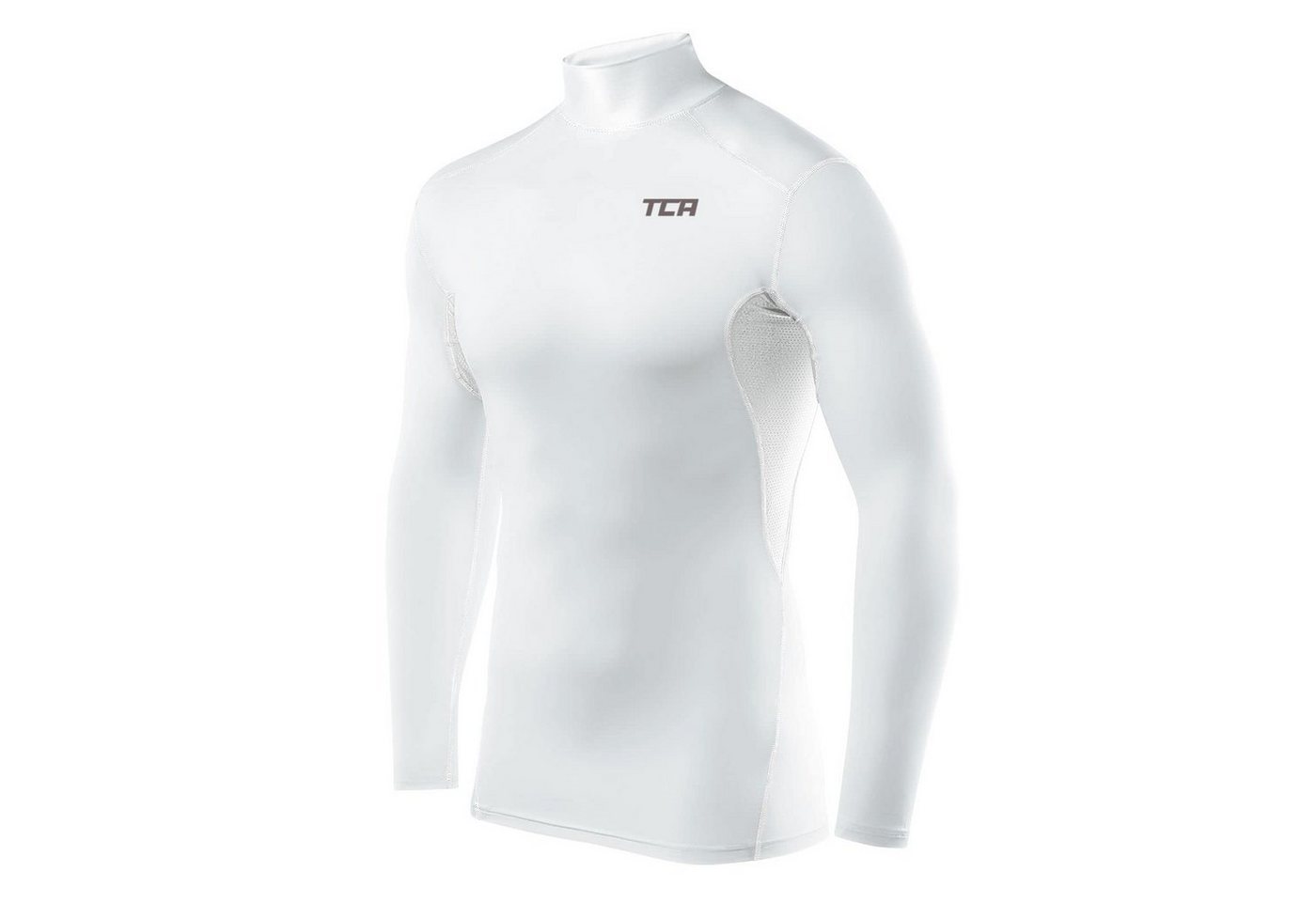 TCA Langarmshirt TCA Herren HyperFusion Kompressionsshirt Langarm Sportshirt - Weiss (1-tlg) von TCA