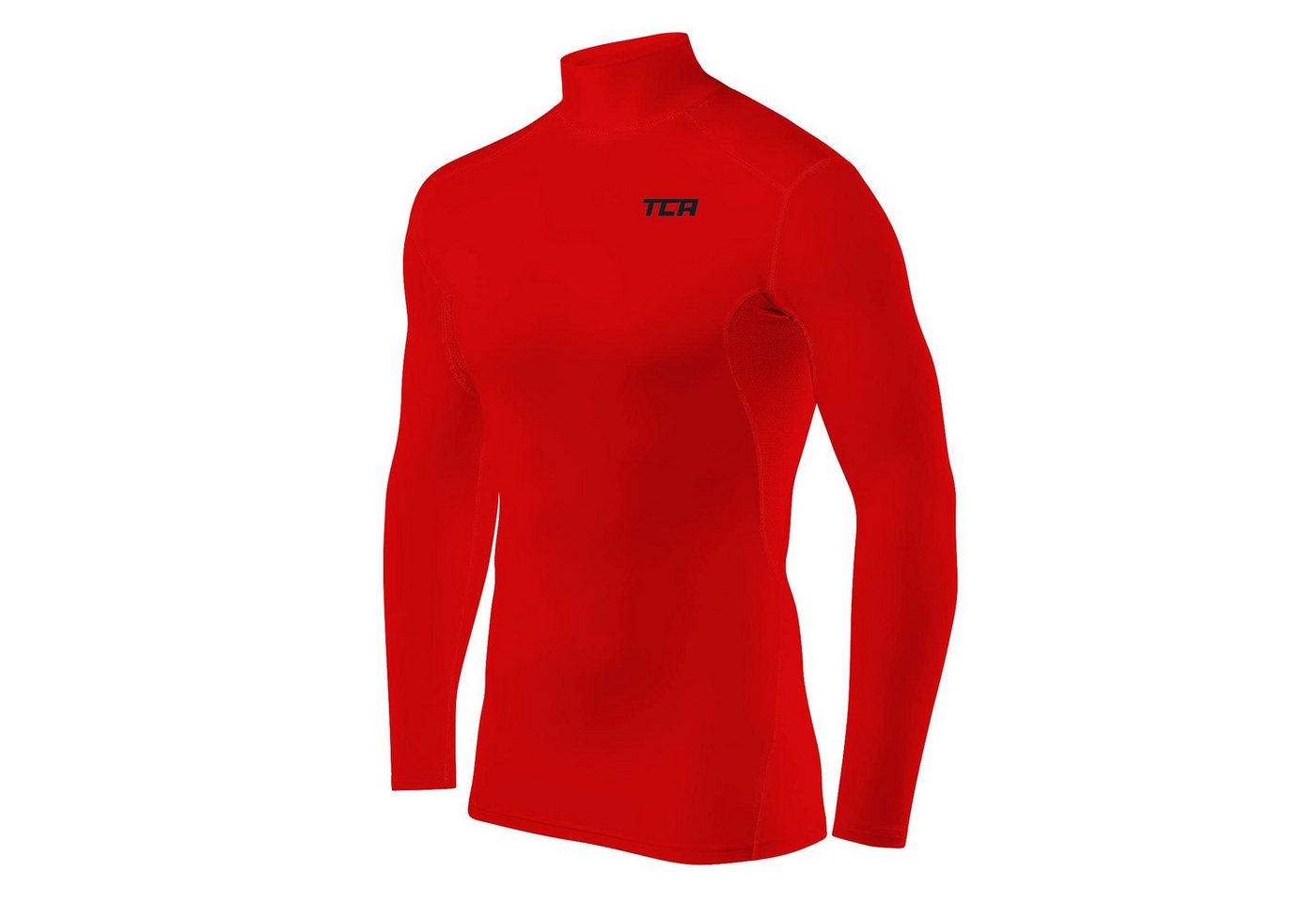 TCA Langarmshirt TCA Herren Kompressionsshirt - Atmungsaktiv & Schnell Trocknend - Rot (1-tlg) von TCA