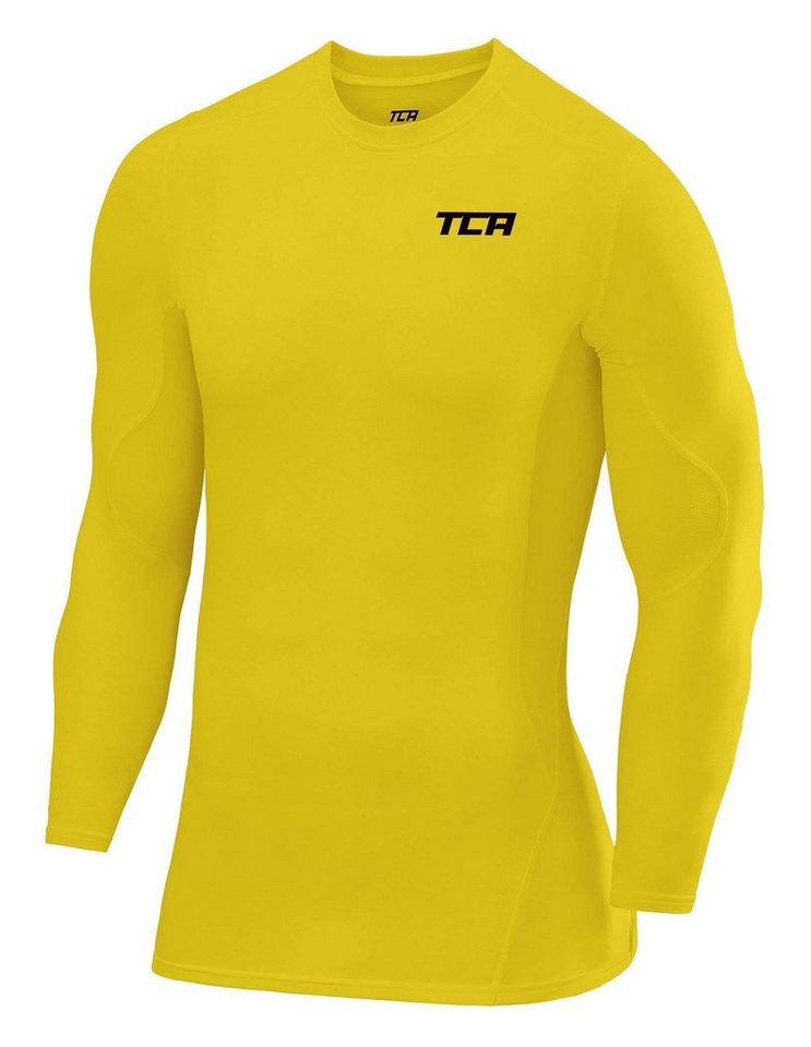 TCA Langarmshirt TCA Herren Langarm Kompressionsshirt - Gelb, Thermo Funktion (1-tlg) von TCA