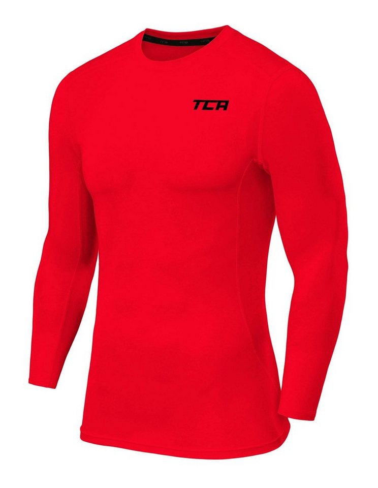 TCA Langarmshirt TCA Herren Langarm Kompressionsshirt - Thermo Funktion, Rot (1-tlg) von TCA