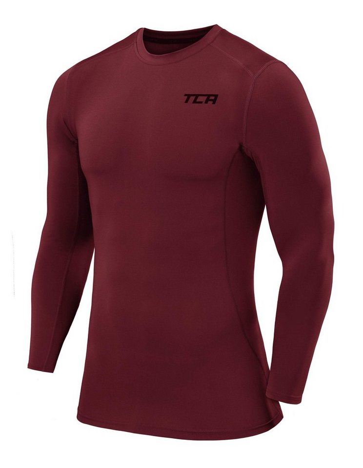 TCA Langarmshirt TCA Herren Langarm Kompressionsshirt mit Thermo-Funktion - Cabernet (1-tlg) von TCA